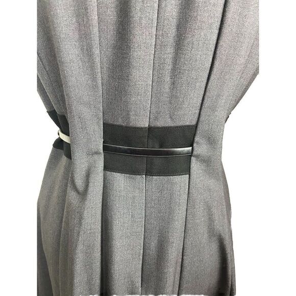 Calvin Klein Womens Dress Classic Fit & Flare Gray Black White Belt Size 6‎ - Picture 7 of 11